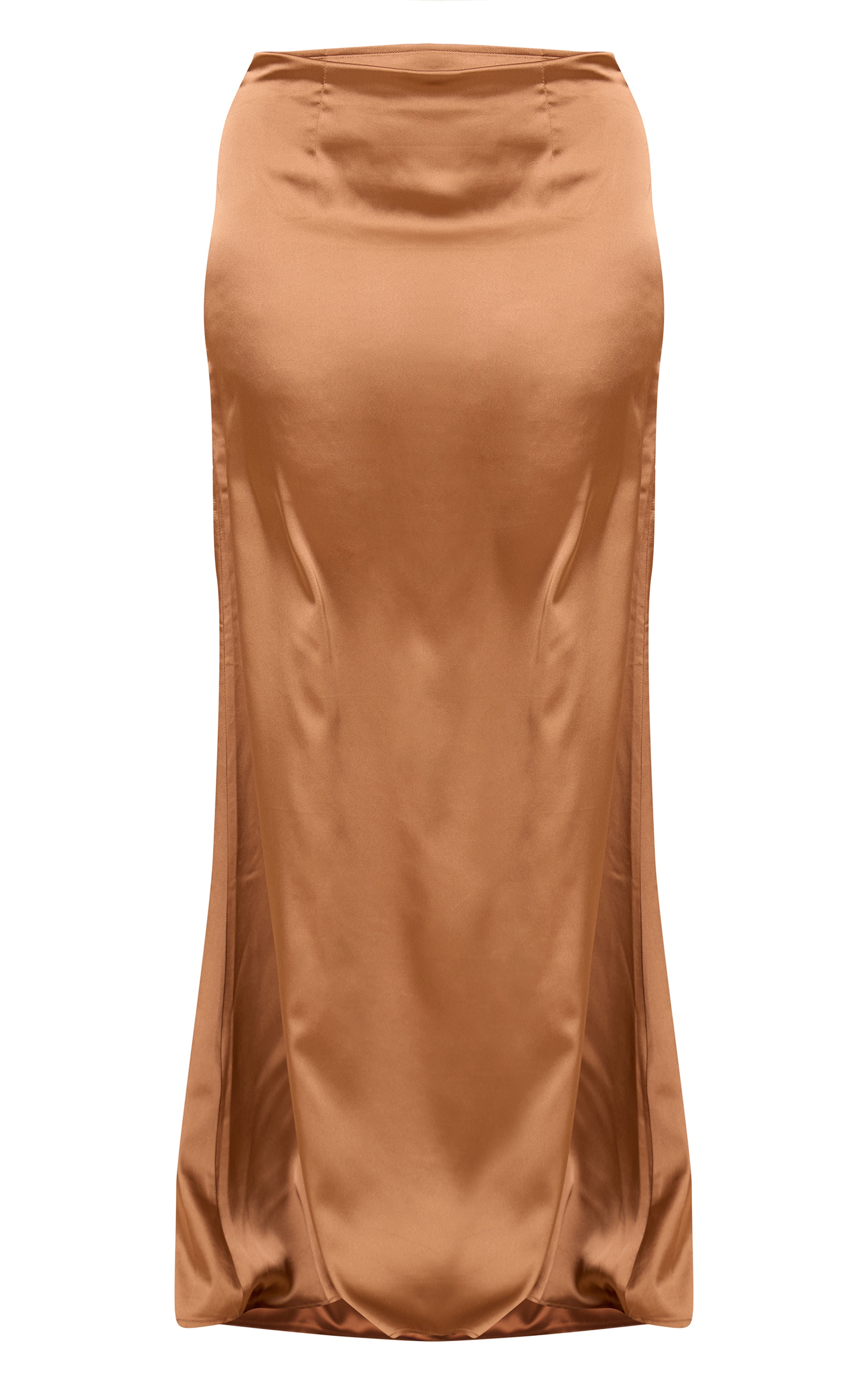 Shape Mocha Satin Highwaisted Maxi Skirt image 5