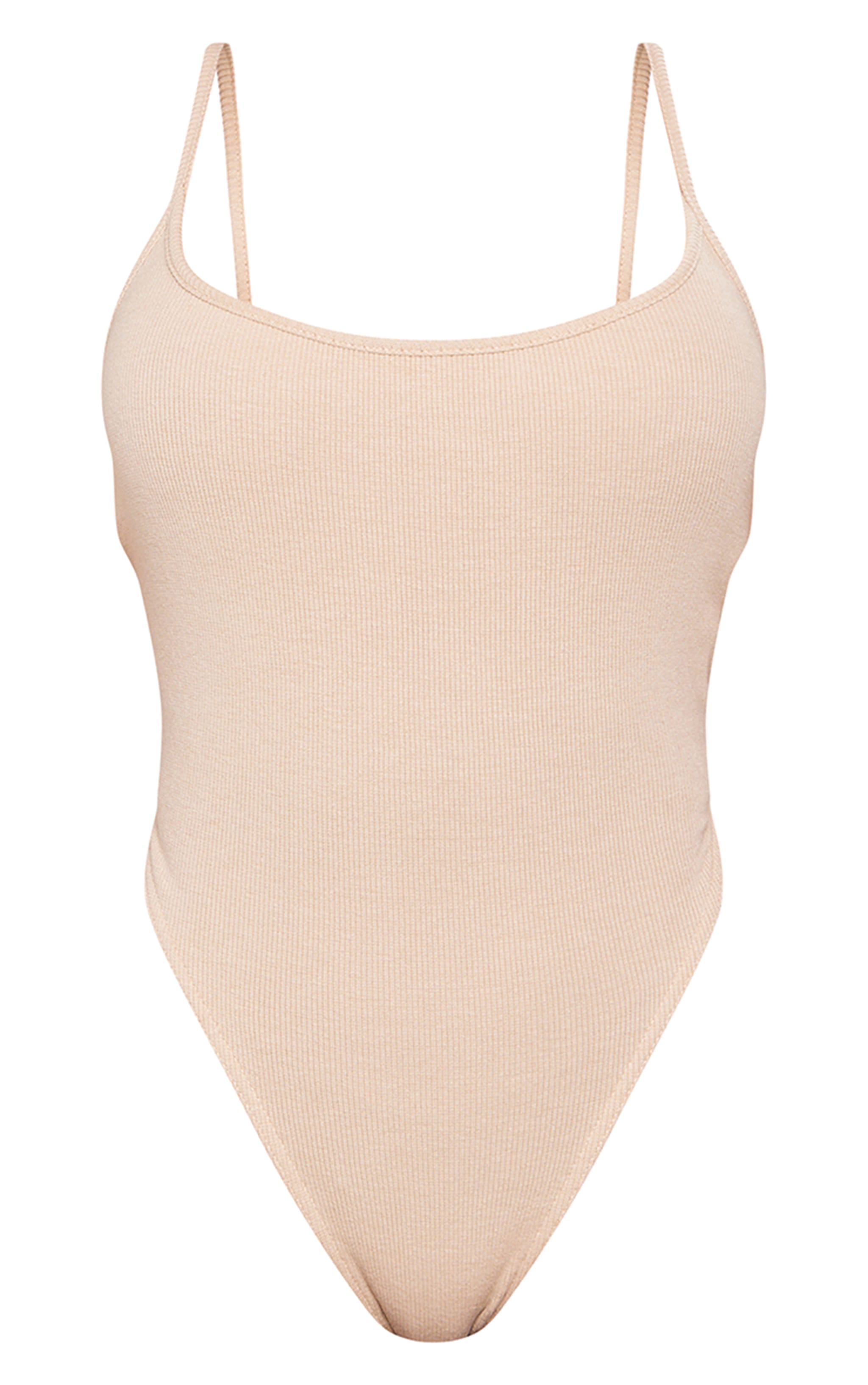 Shape Sand Rib High Rise Bodysuit | Shape | PrettyLittleThing UAE
