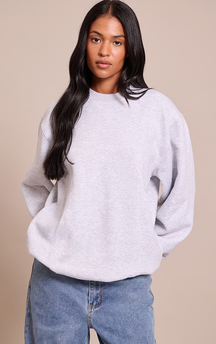 Tall Ash Grey Oversized Crew Sweatshirt image 1