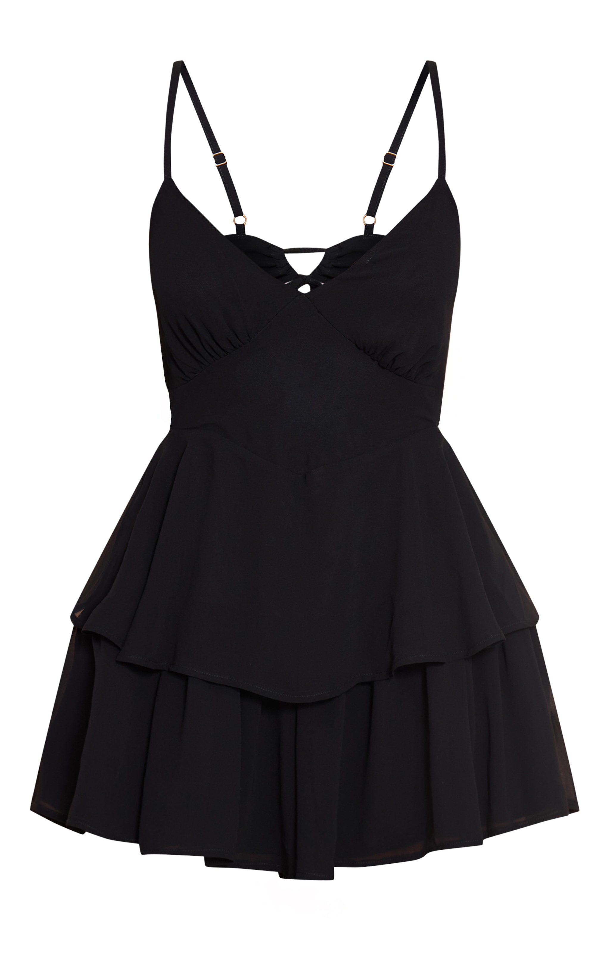 Black Frill Detail Romper image 5
