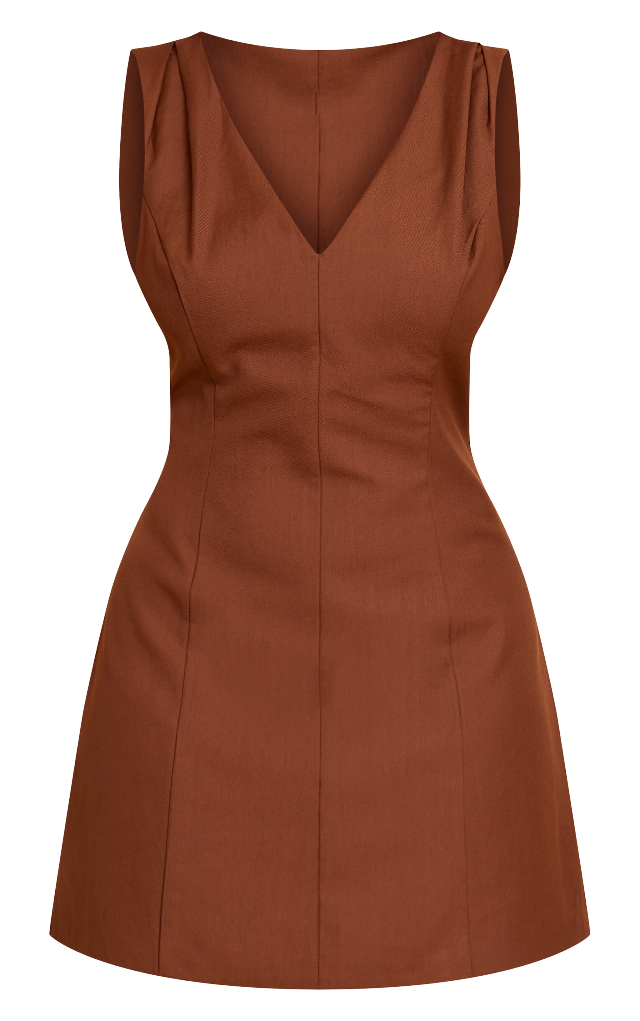 Shape Chocolate Tailored Plunge Front A-line Mini Dress image 5