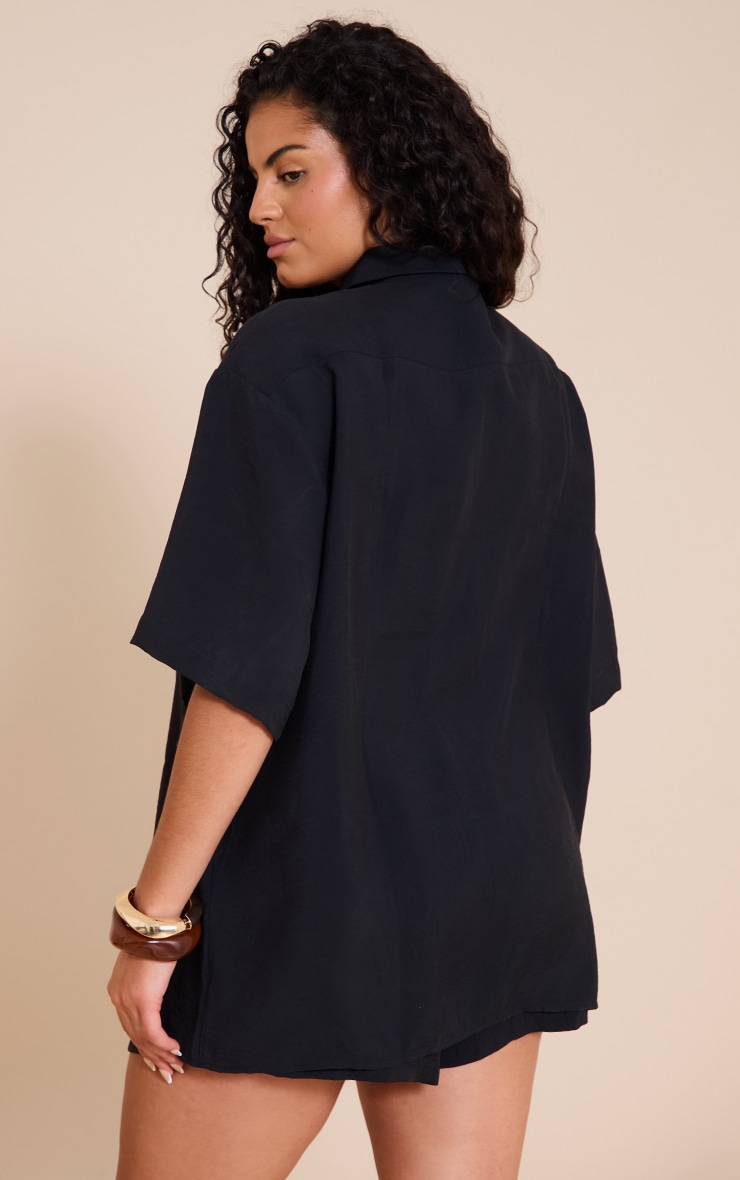 Plus Black Button Up Shirt image 2