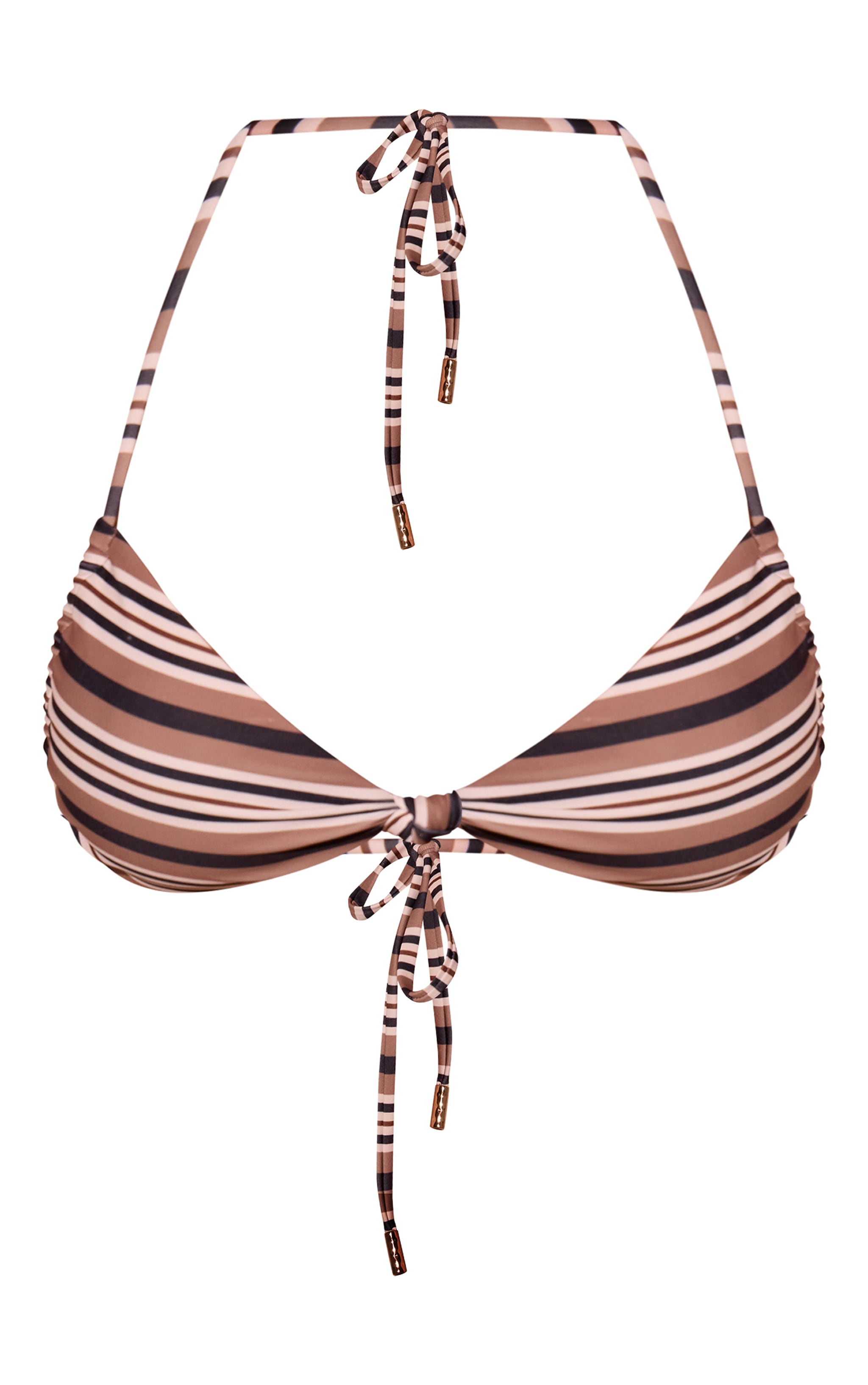 Multi Stripe Knot Front Triangle Bikini Top image 5