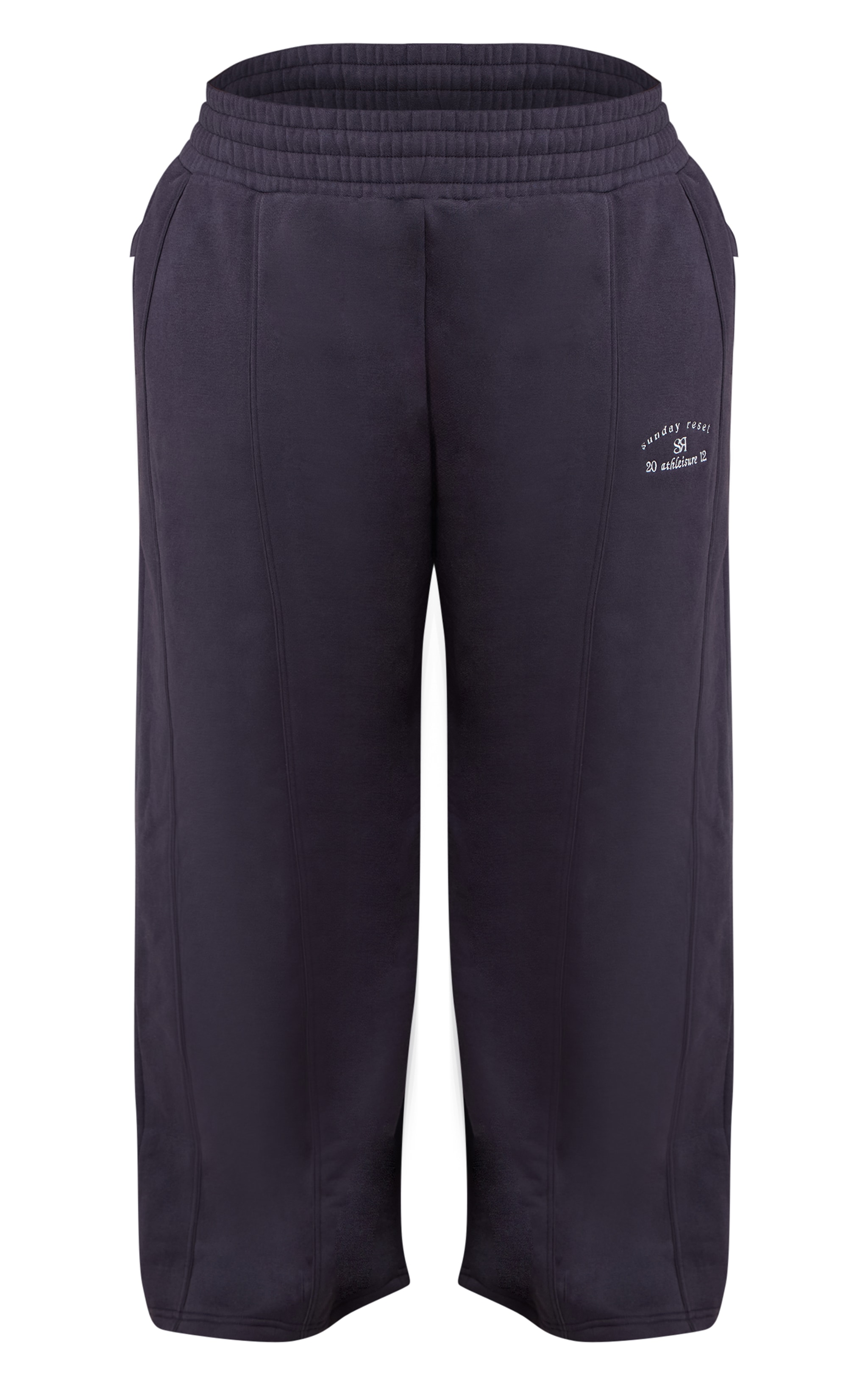 Plus Navy Sunday Reset Embroided Wide Leg Sweatpant image 5