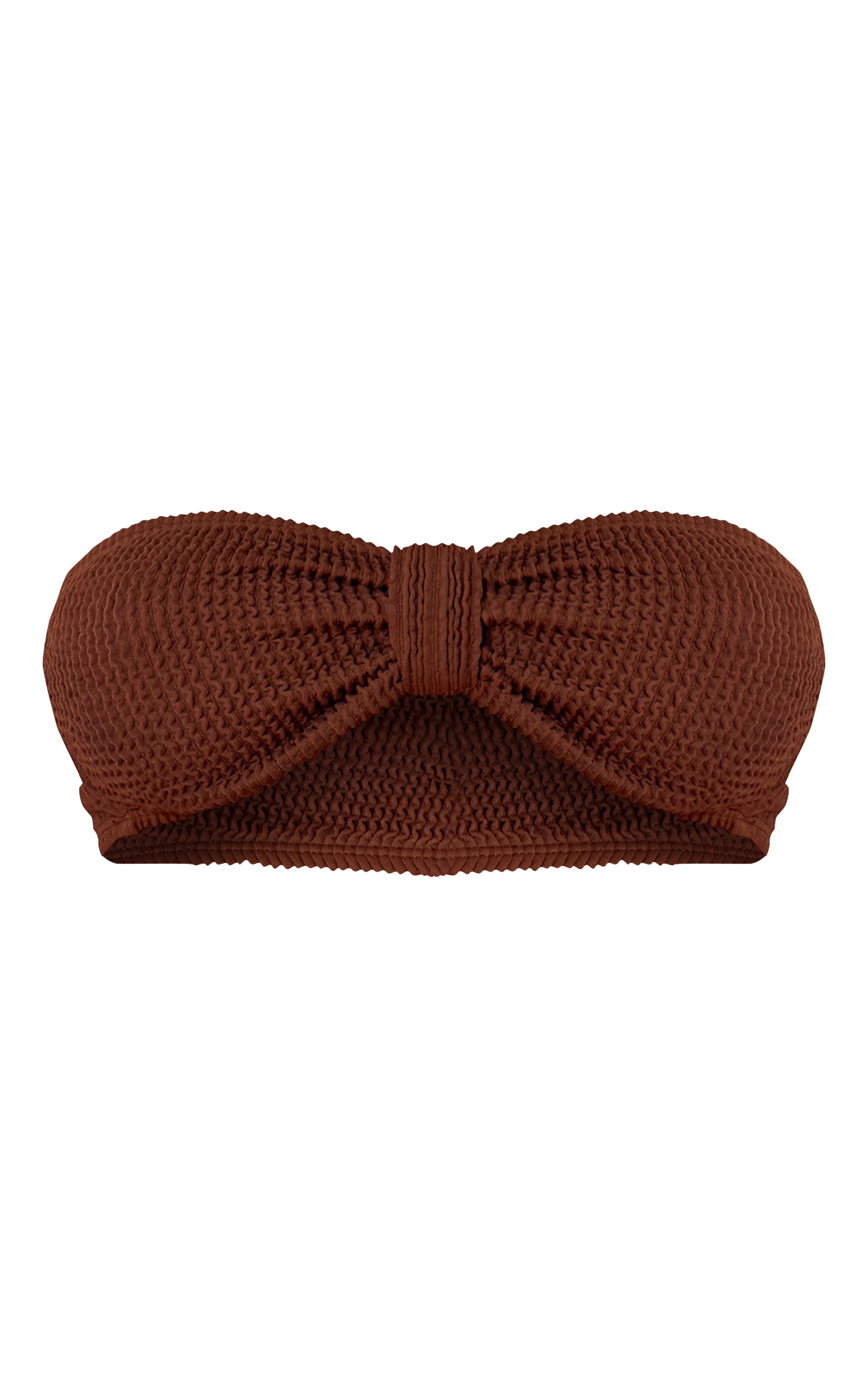 Chocolate Crinkle Bandeau Knot Front Bikini Top image 5