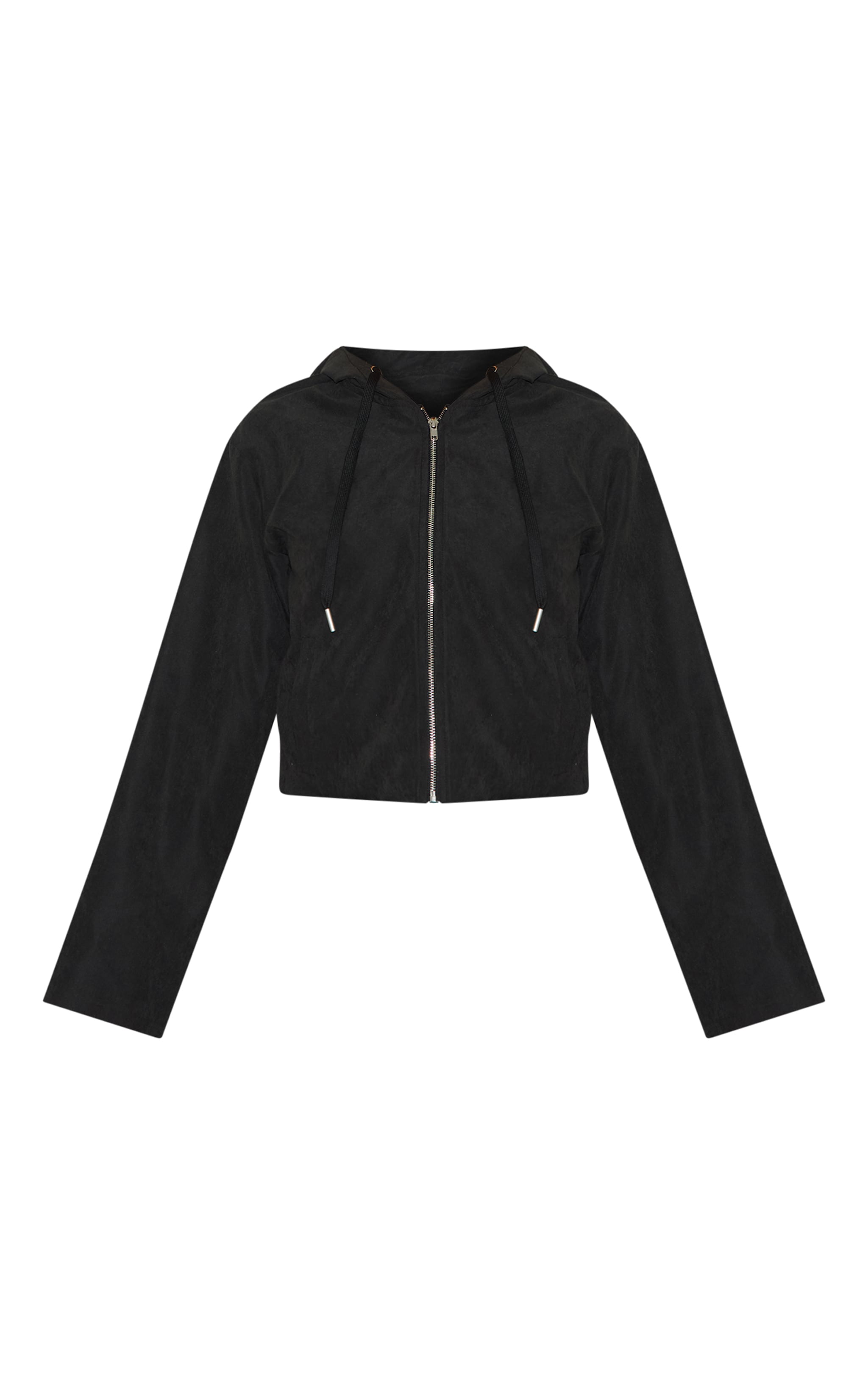 Veste en peau de pêche tissée noire à zip image 5