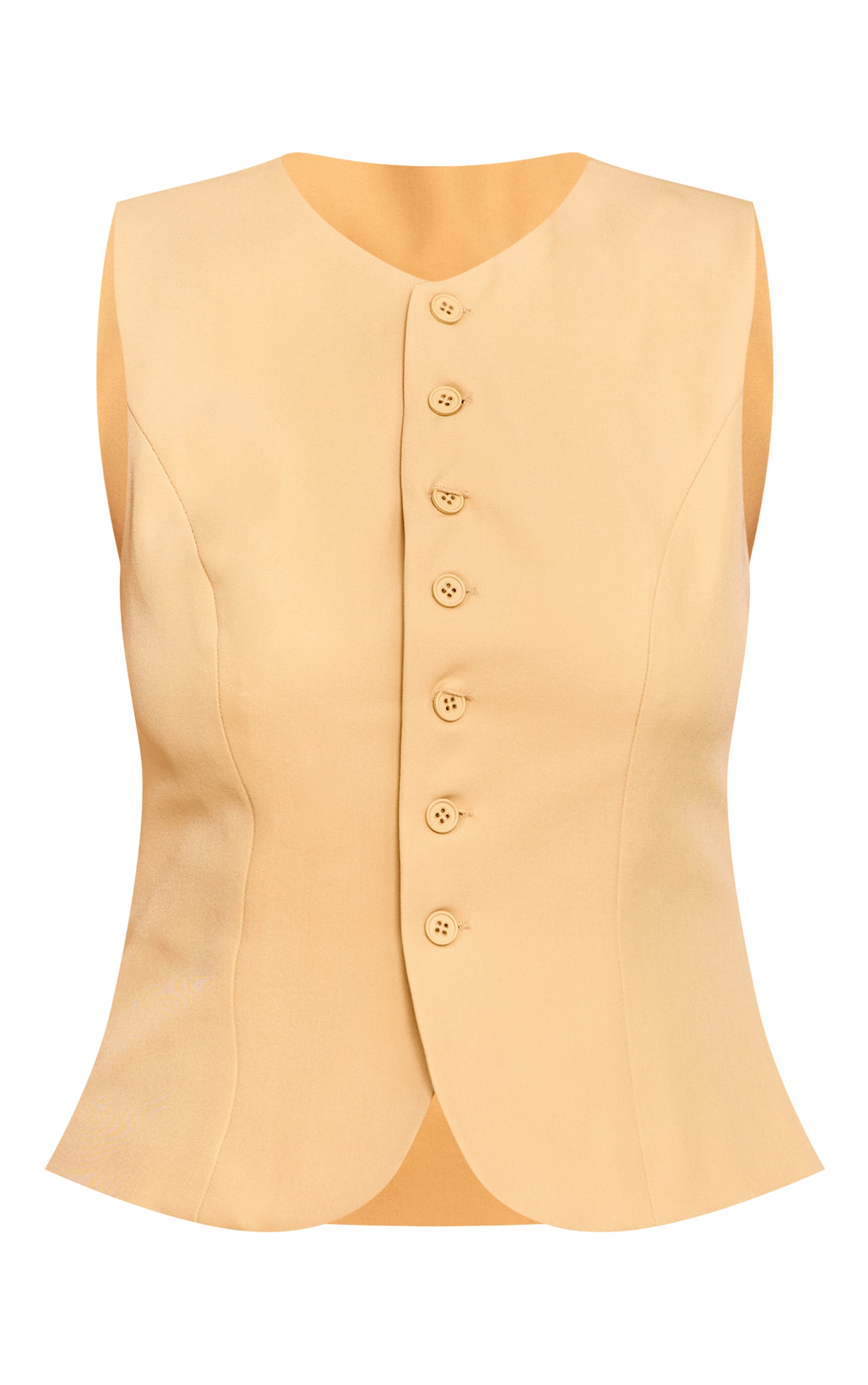 Butter Yellow Tailored Woven Vest image 5
