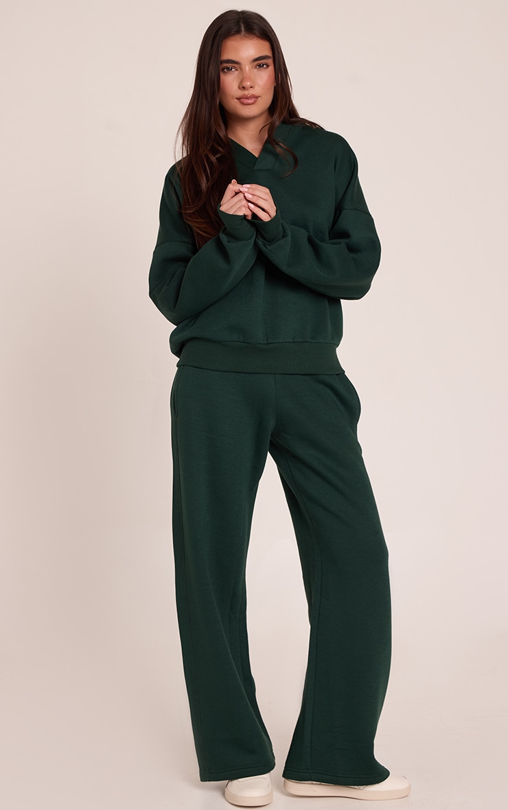 Forest Green Low Rise Straight Leg Sweatpants image 1