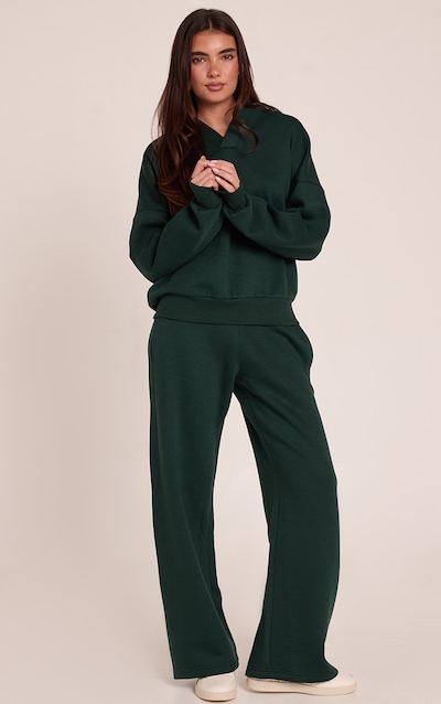Forest Green Low Rise Straight Leg Sweatpants