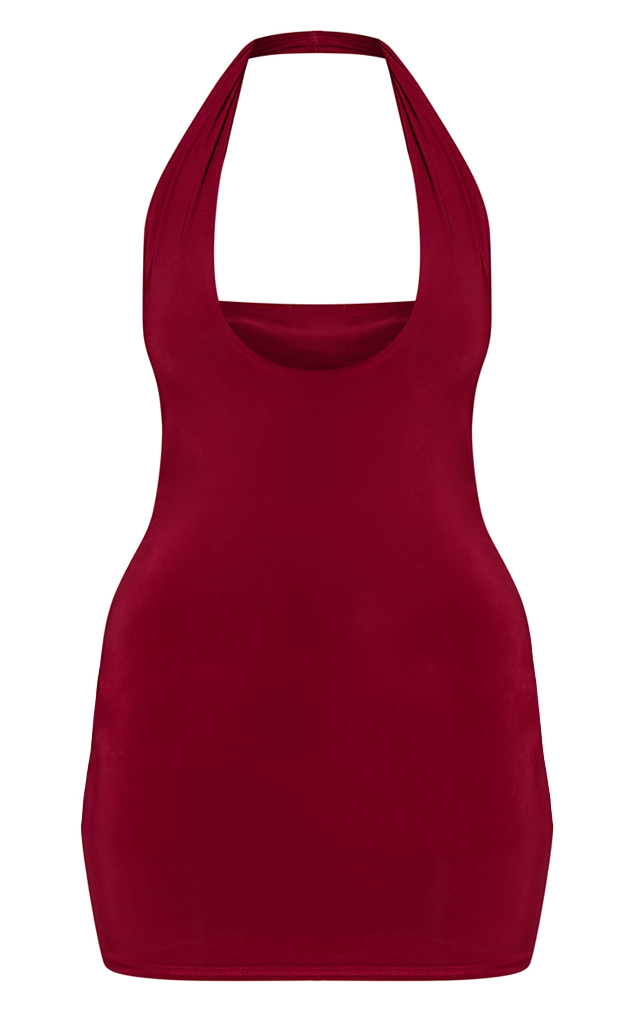 Shape Burgundy Slinky Halterneck Mini Dress image 5