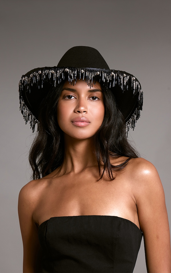 Black Bead Trim Fedora
