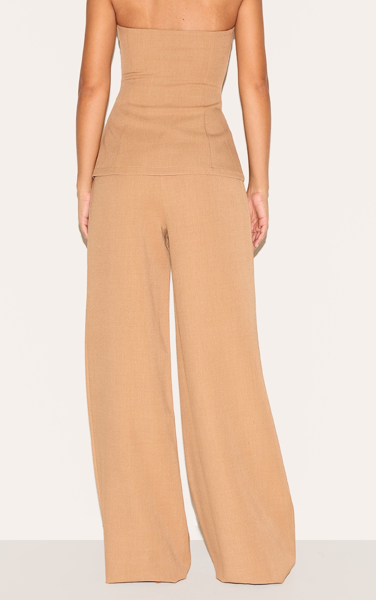 Pantalon Tailleur Évasé Mi-Haut Sable pour Grandes Tailles image 3