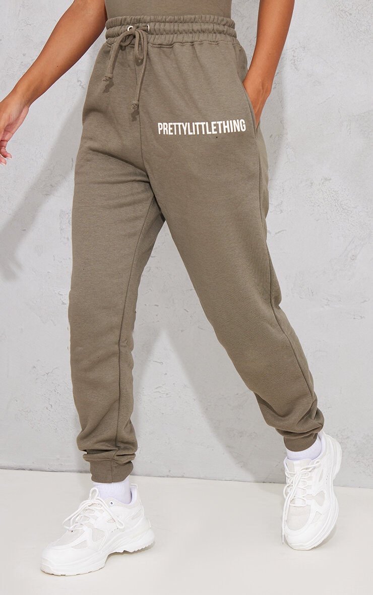 PRETTYLITTLETHING Sage Khaki Prettylittlething High Waist Cuffed Sweatpant image 2