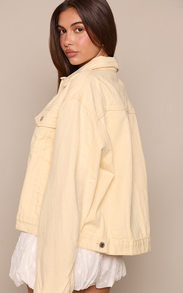 Butter Cream Oversized Classic Denim Jacket image 2
