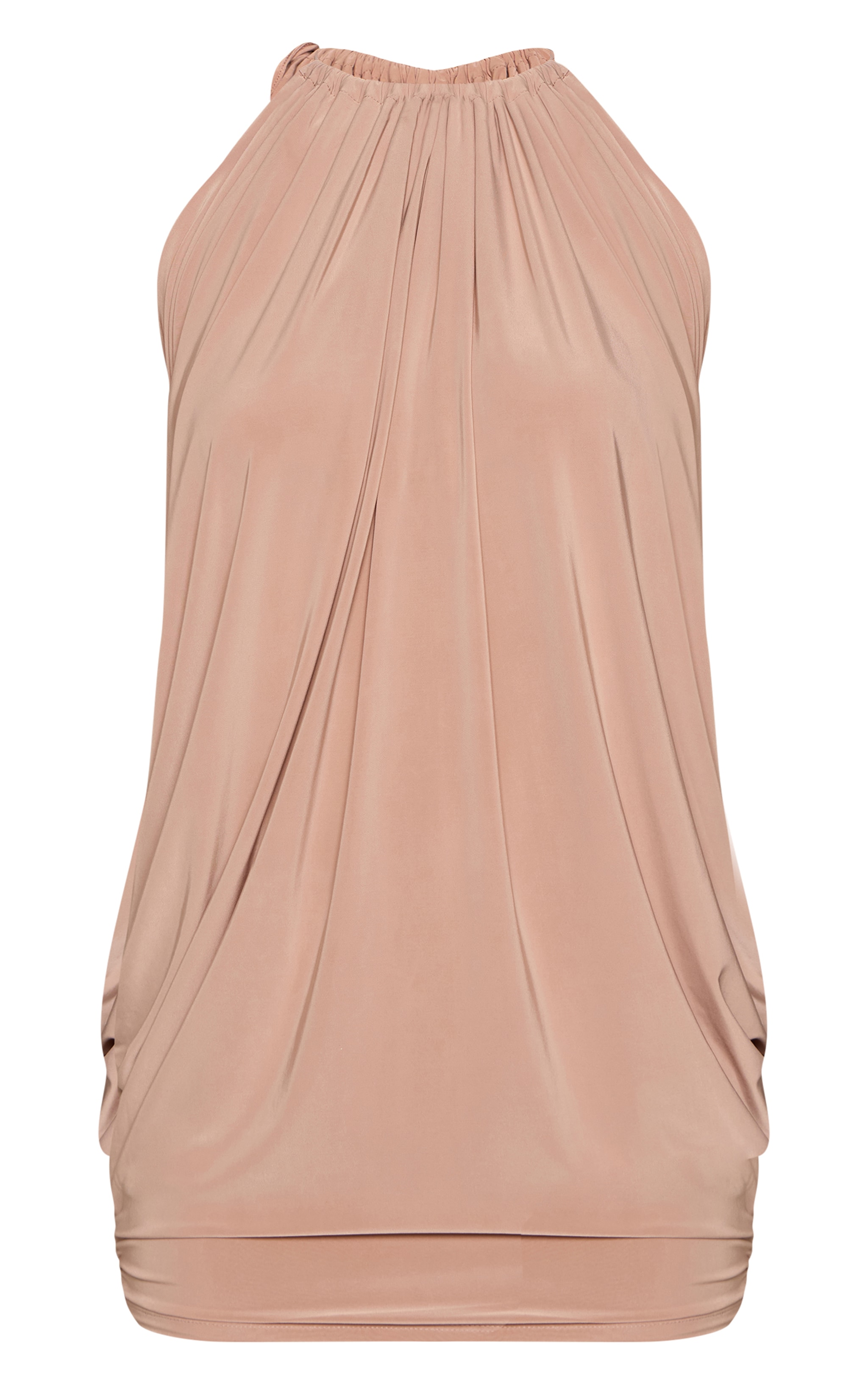 Stone Double Layer Slinky Bagged Over Mini Dress image 5