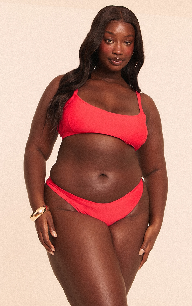 Plus Red Boomerang Tanga Bikini Bottoms image 4