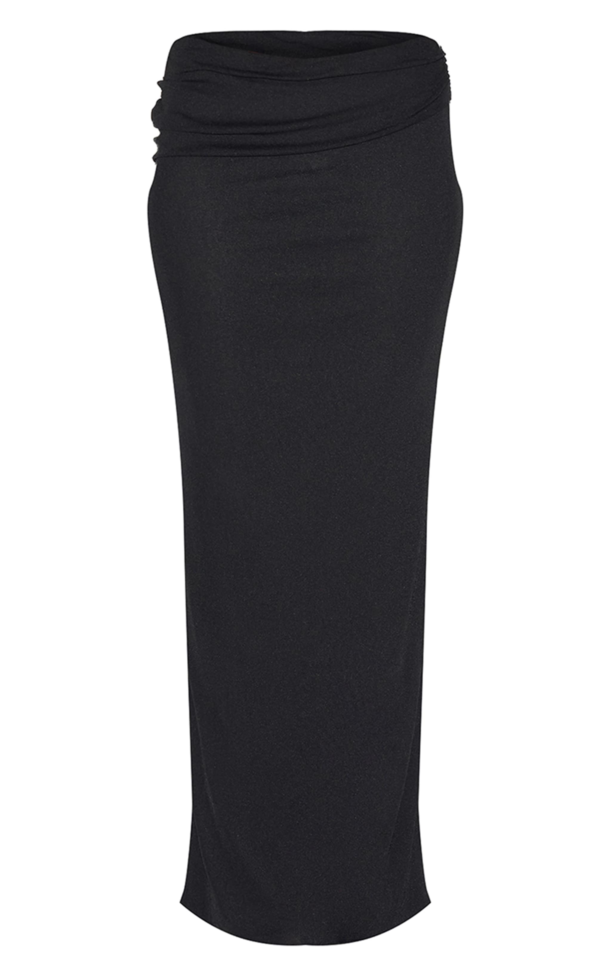 Jupe longue texturée noire à taille basse image 5