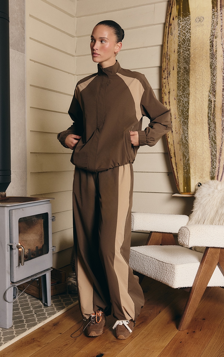 PLT Chocolate Shell Wide Leg Track Pants image 3