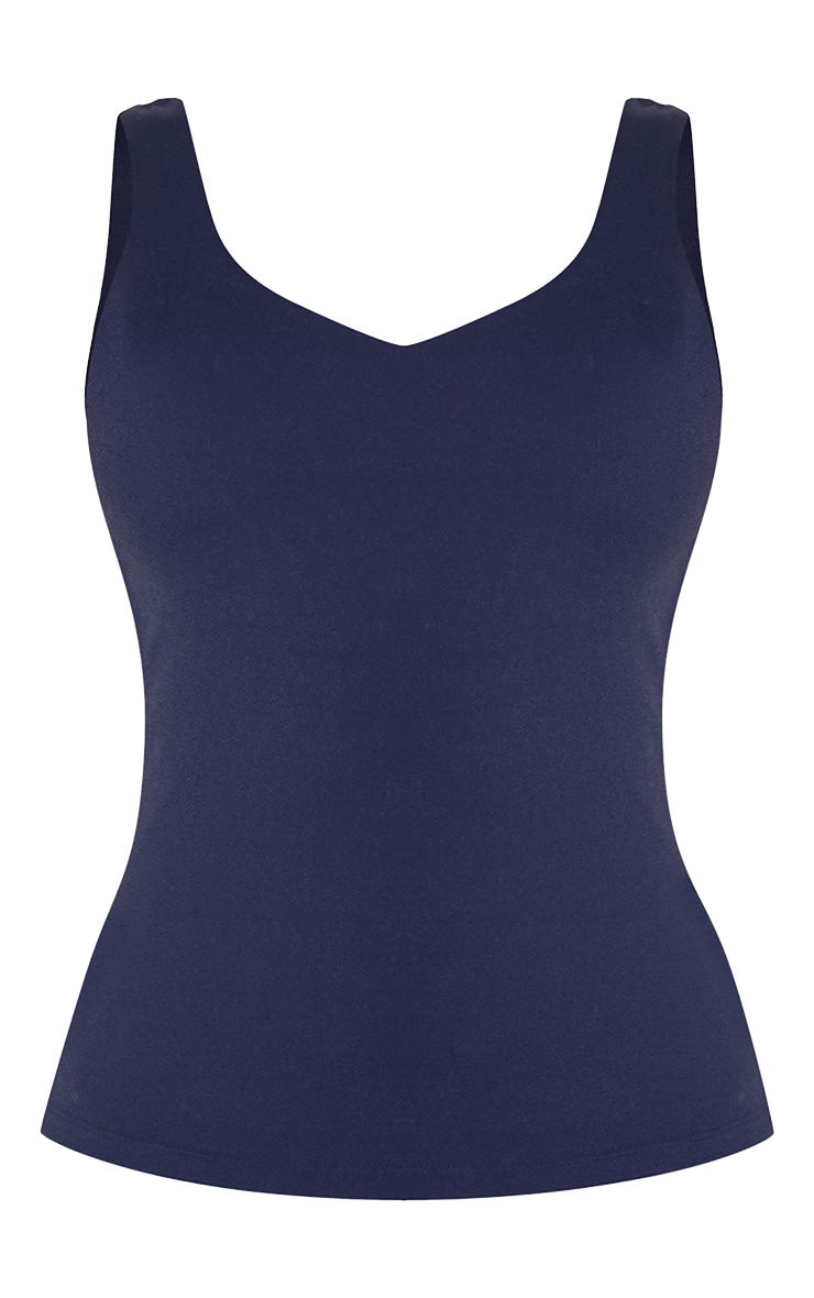 Navy Ultimate Sculpt Padded Longline Sports Bra image 5