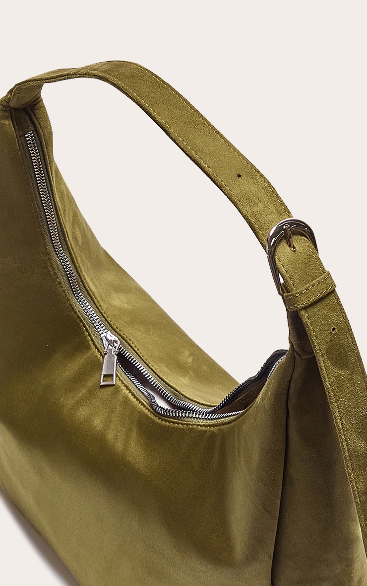 Olive Faux Suede Tote image 4