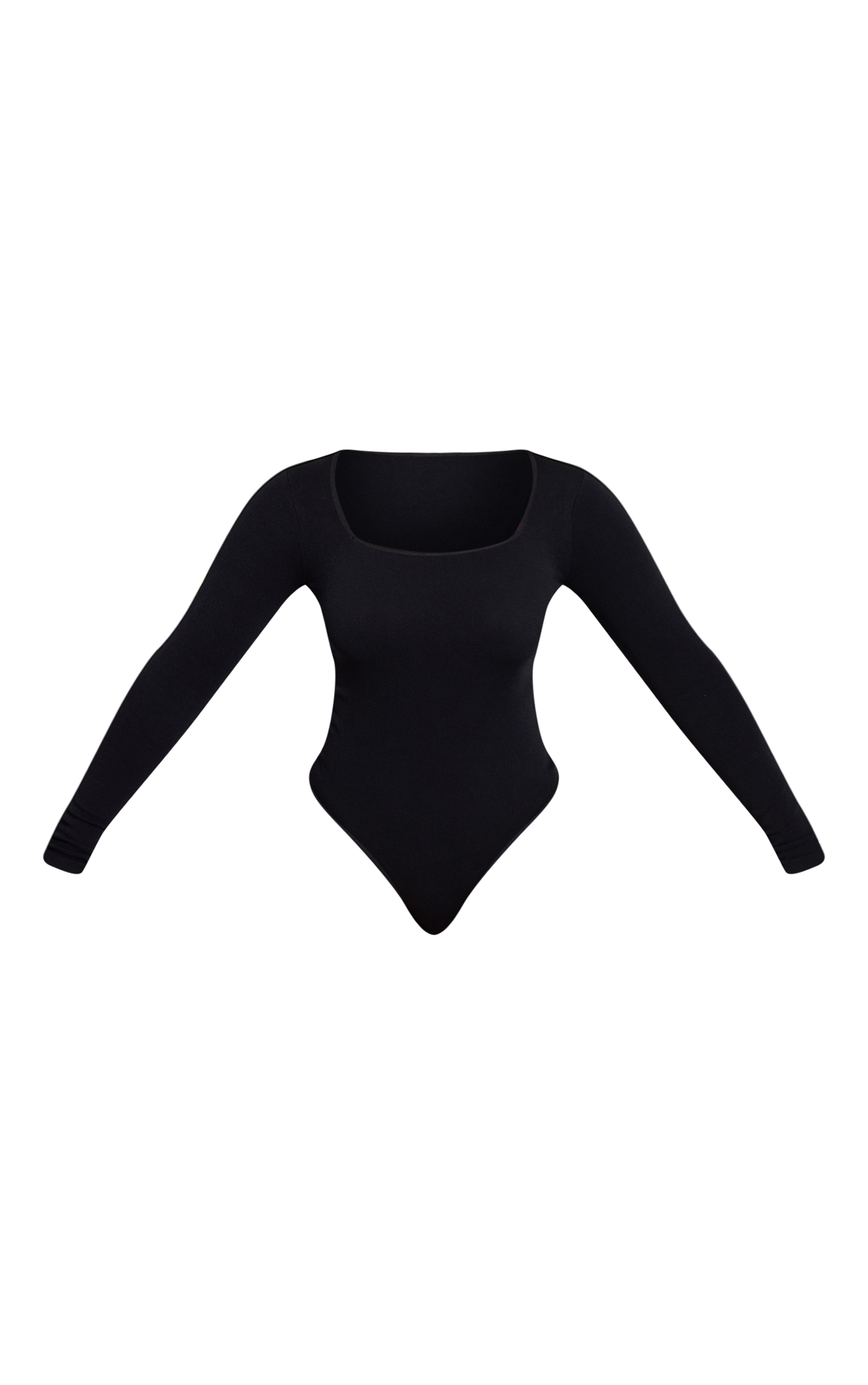 Shape Black Square Neck Long Sleeve Seamless Bodysuit image 5
