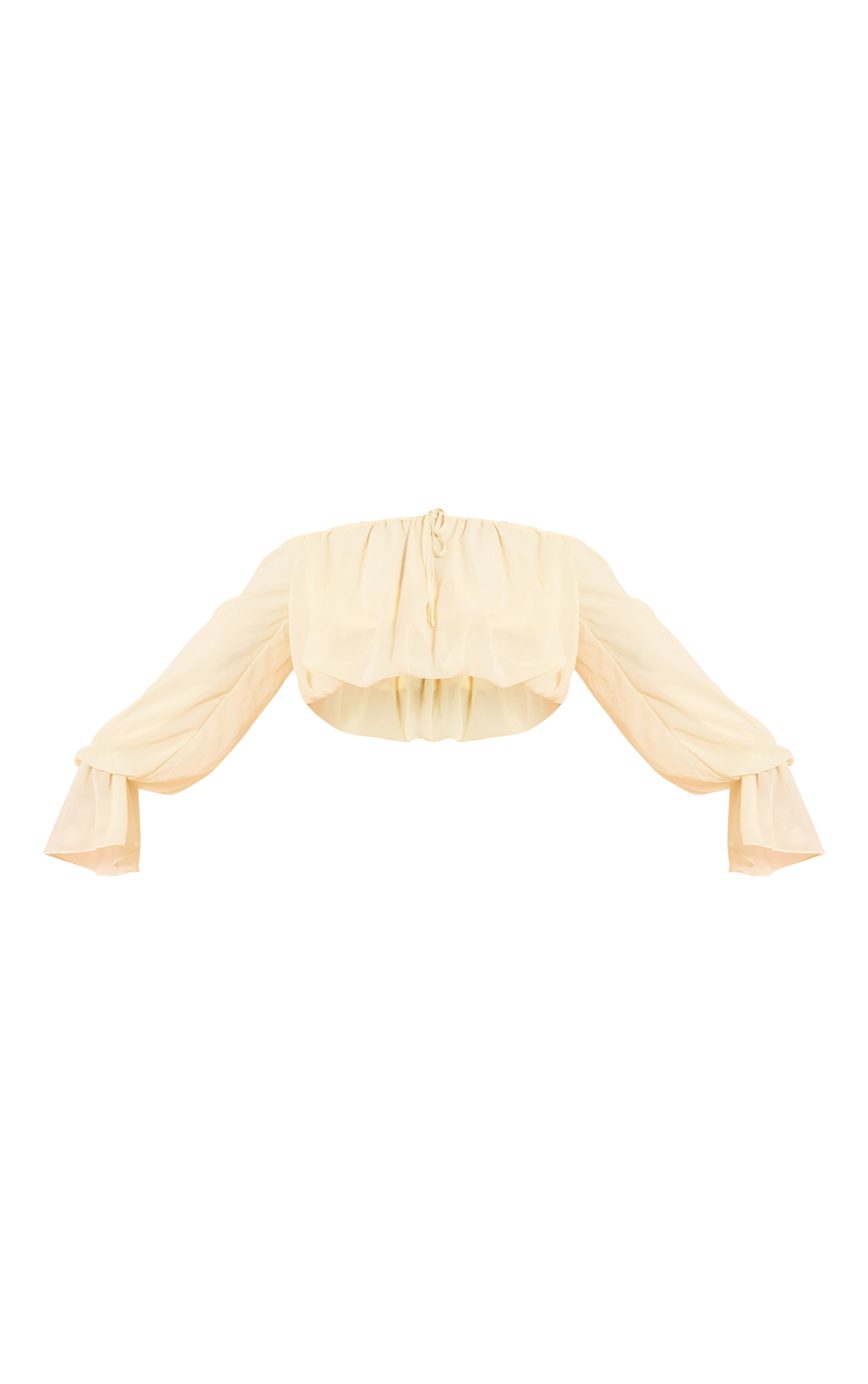 Lemon Chiffon Bardot Balloon Sleeve Top image 5