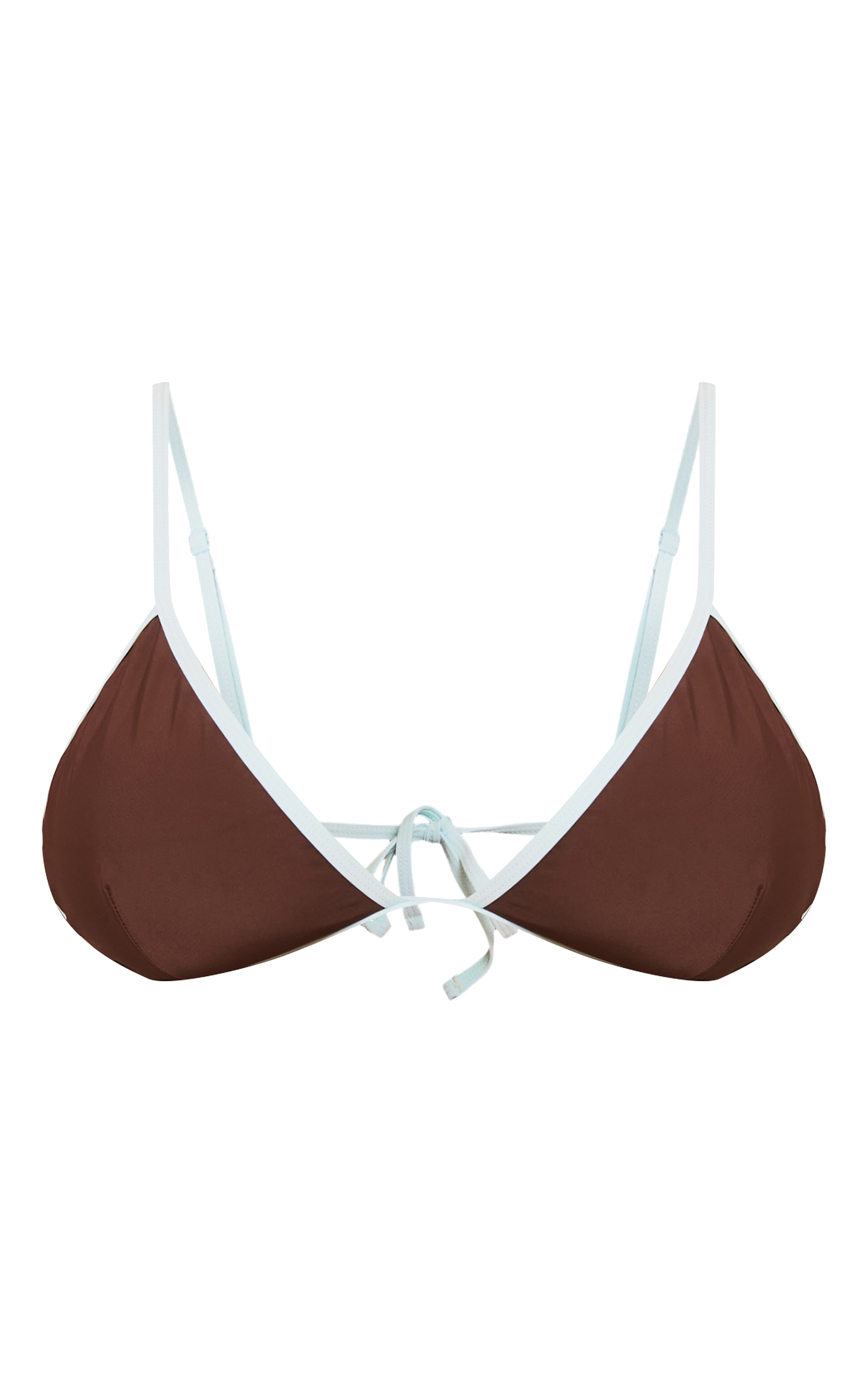 Plus Chocolate Triangle Contrast Binding Bikini Top image 5