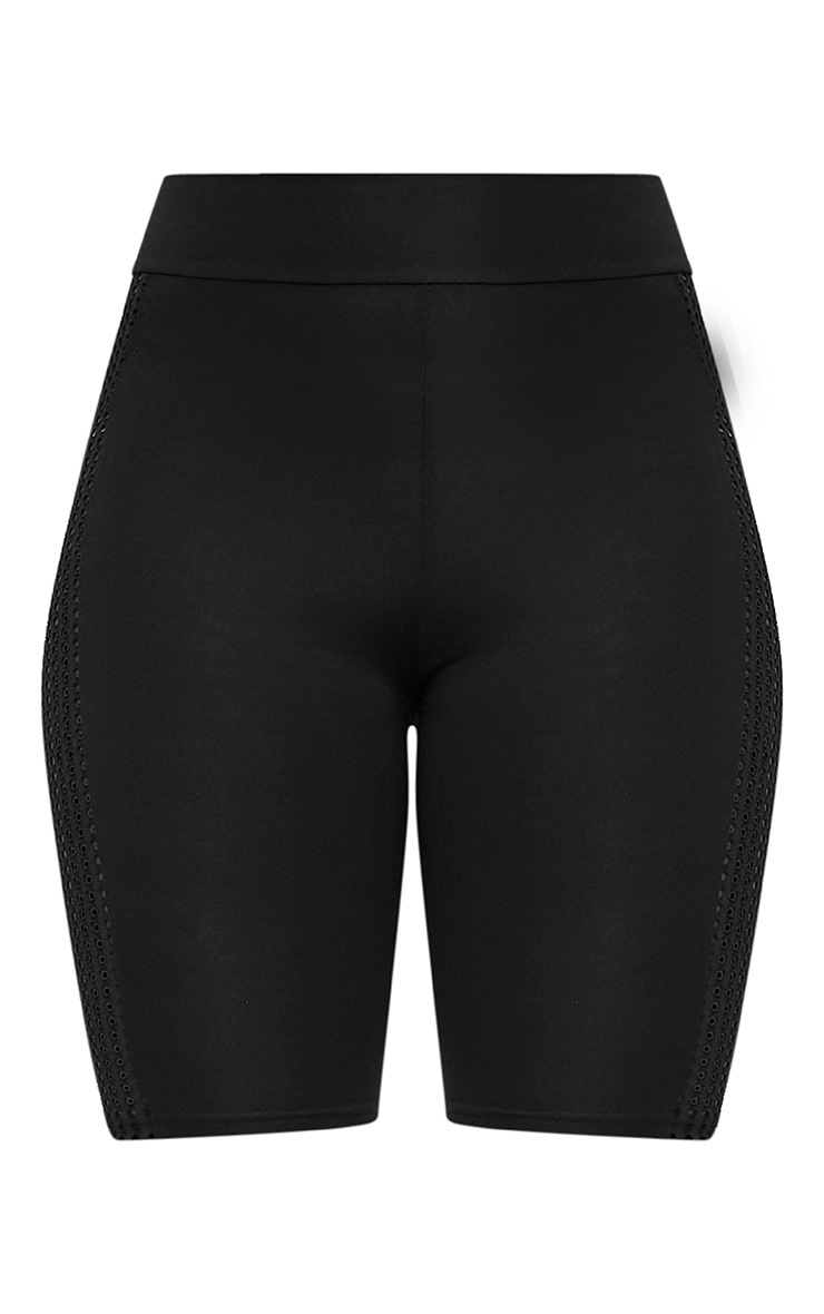 Black Panel Cycle Shorts PrettyLittleThing