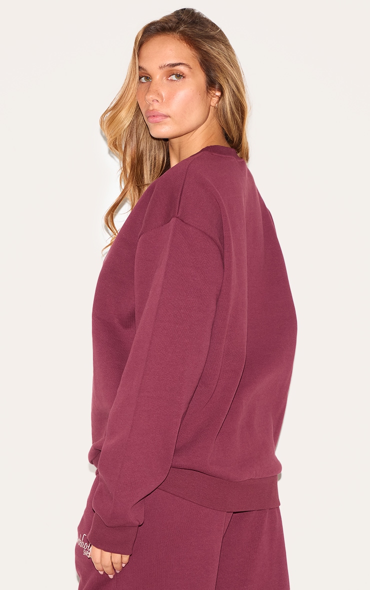 Burgundy Premium Stockholm Embroidered Sweatshirt image 2