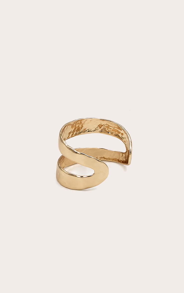 Gold Hammered Double Bangle image 3