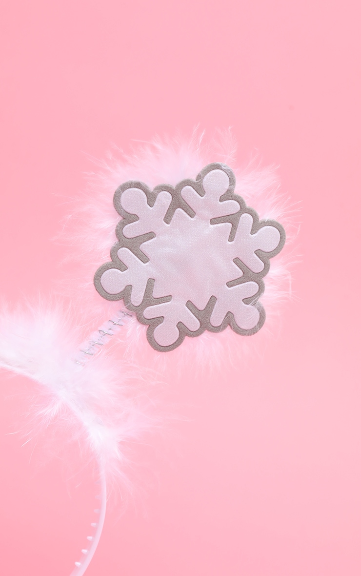 White Snow Flake Christmas Headband image 3