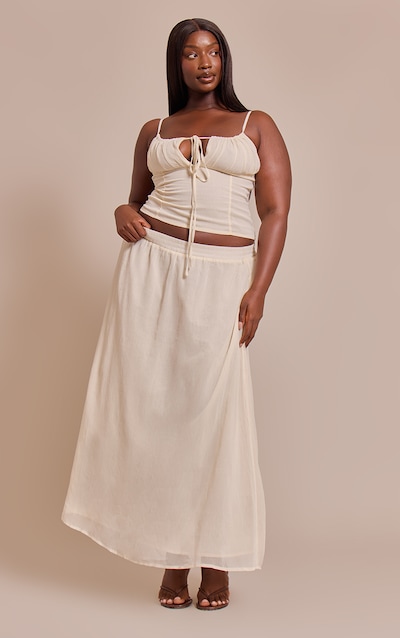 Plus Butter Cream Chiffon Maxi Floaty Skirt