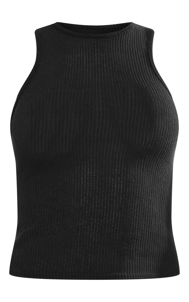  Black Sheer Rib Racer Tank image 5