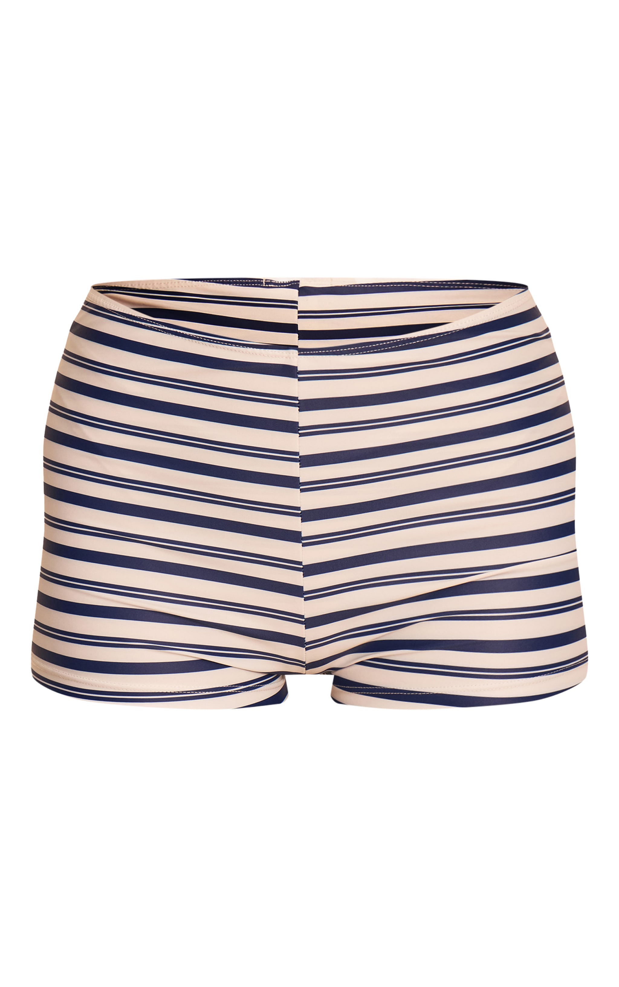 Navy Stripe Mini Beach Shorts image 6