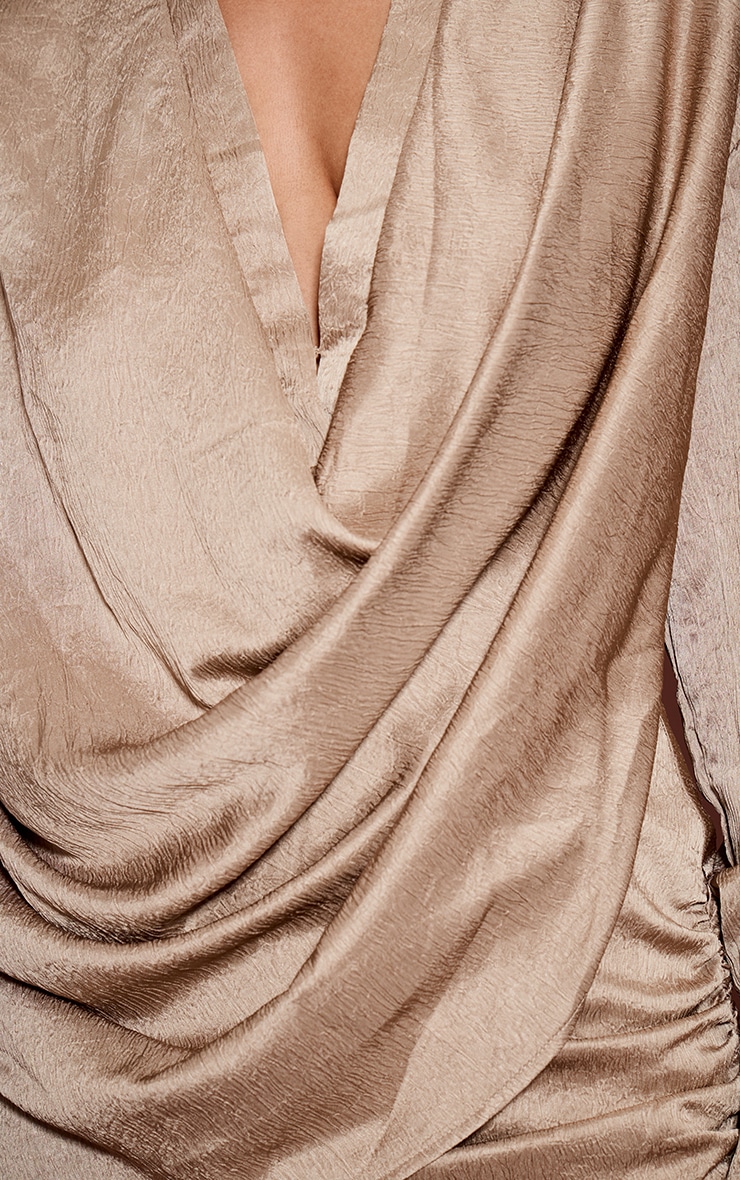 Stone Textured Satin Plunge Shirt image 4