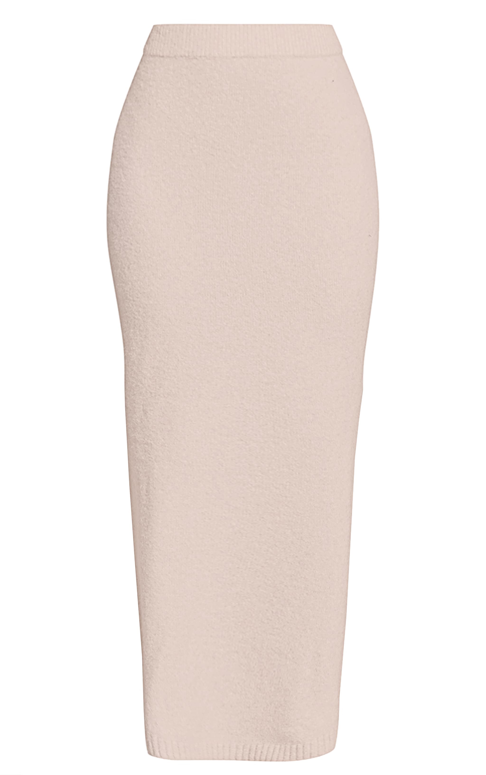 Petite jupe colonne mi-longue en maille tricot crème image 5