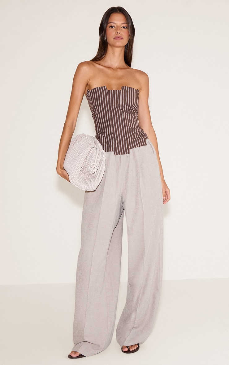 Mushroom Peachskin Wide Leg Pants image 1