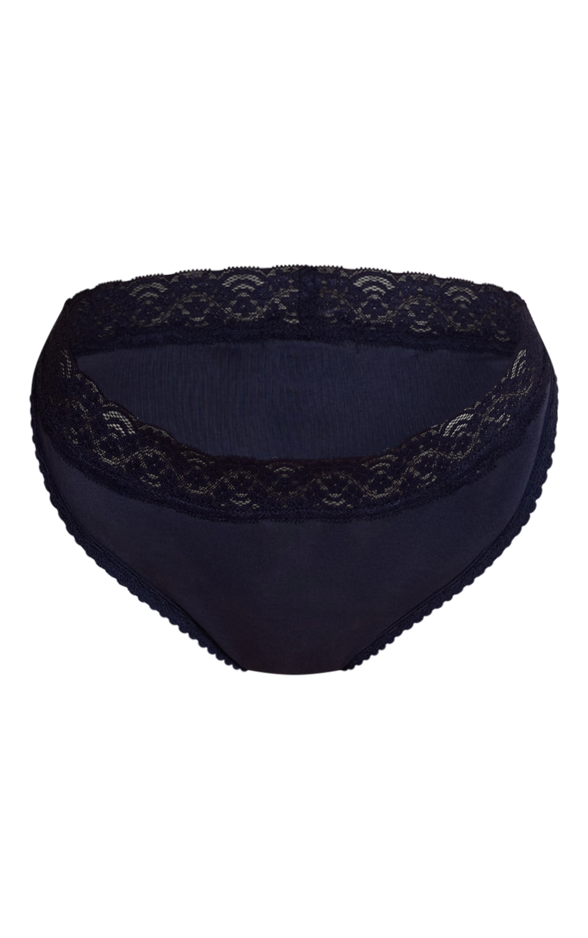 Slip bleu marine à bordures en dentelle image 5
