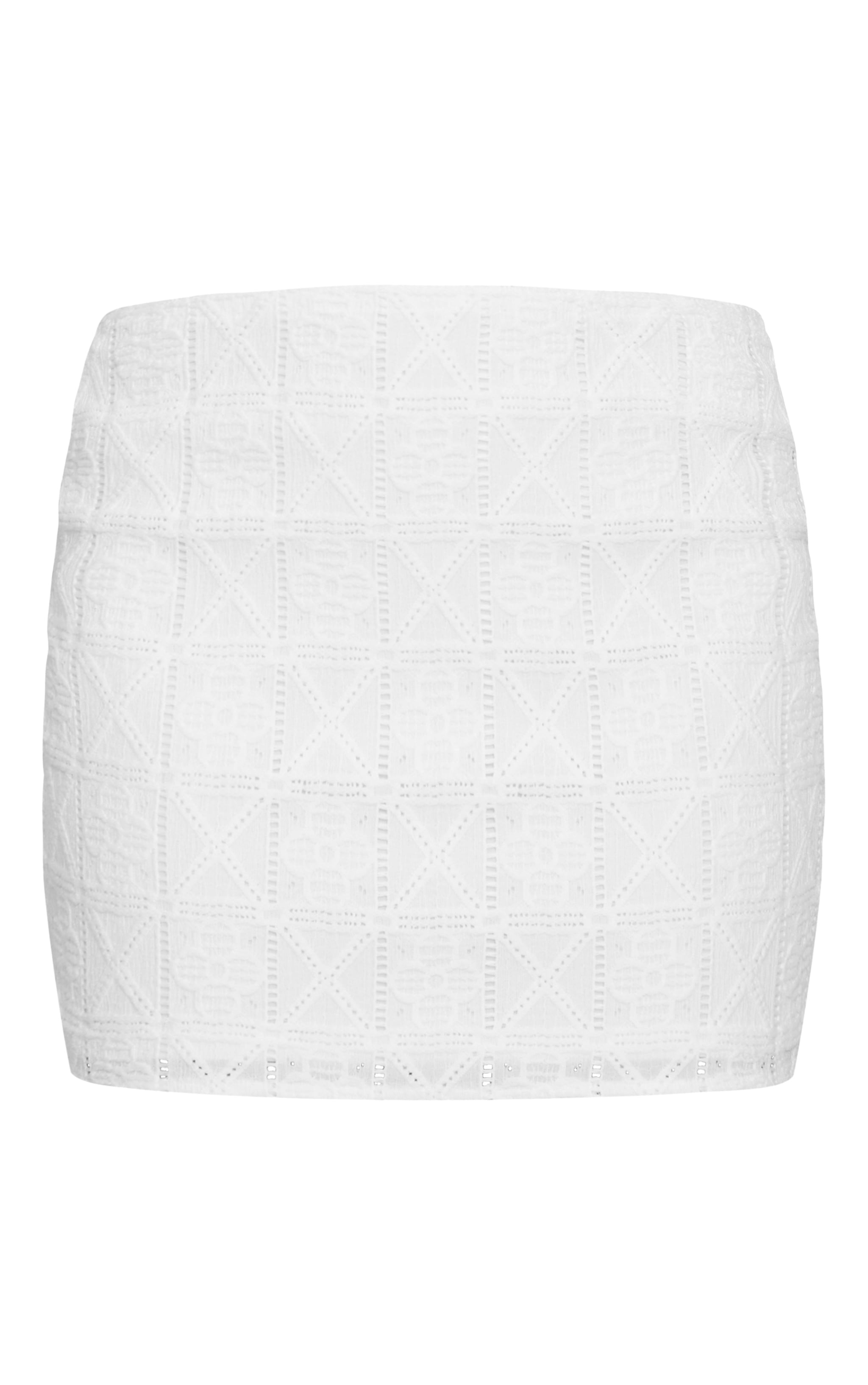 White Crochet Textured Mini Skirt image 6