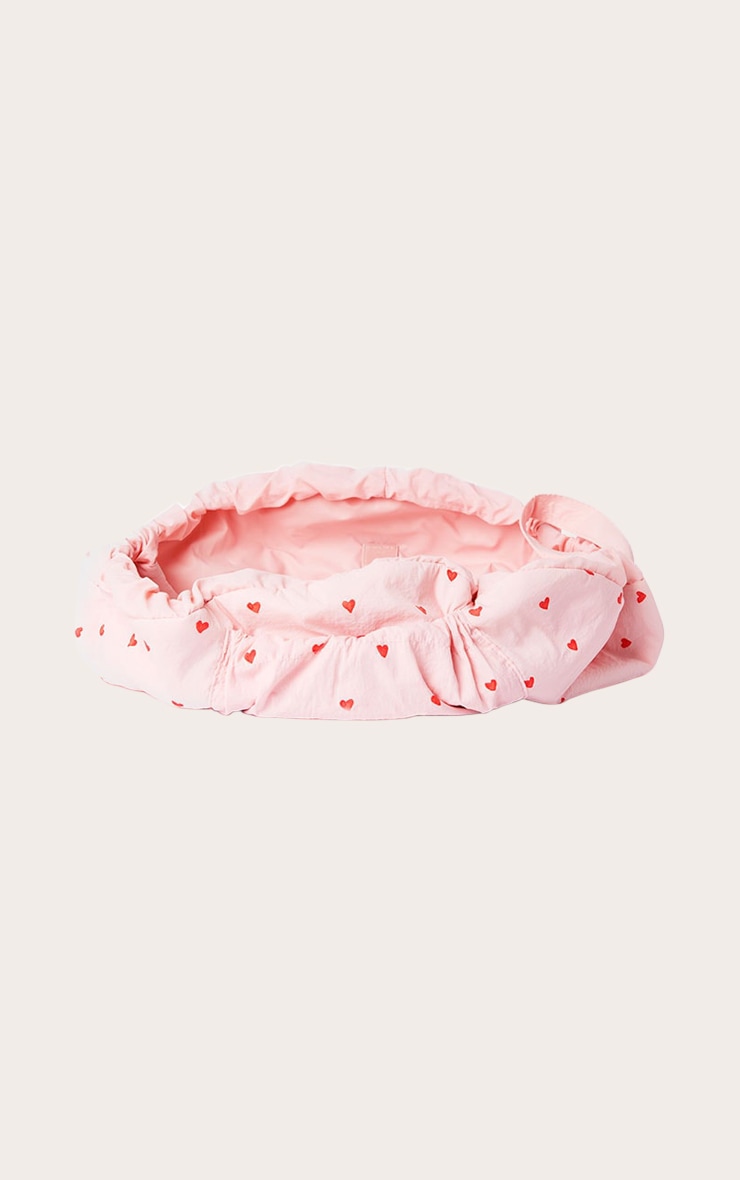 The Flat Lay Co. Drawstring Makeup Bag in Sweet Pink Hearts Parachute image 3