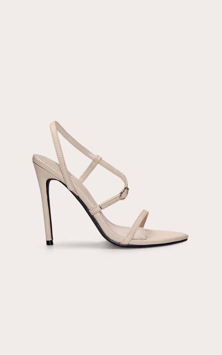Cream Buckle Detail Heeled Sandal image 2