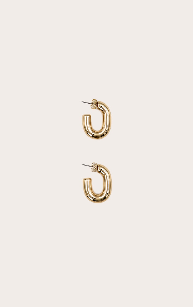 Gold Chubby Hoop Earrings image 2