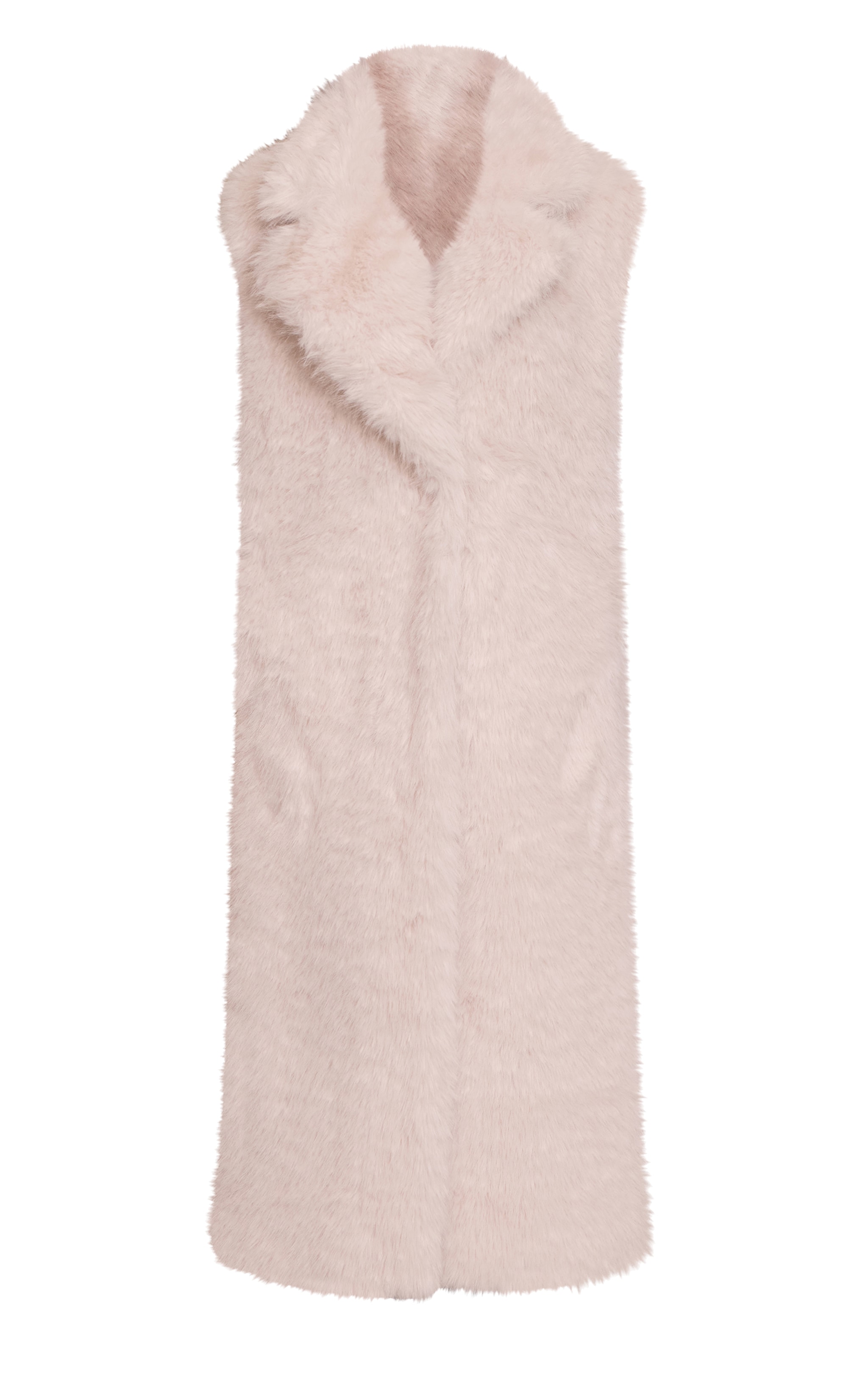 Cream Faux Fur Maxi Gilet image 5