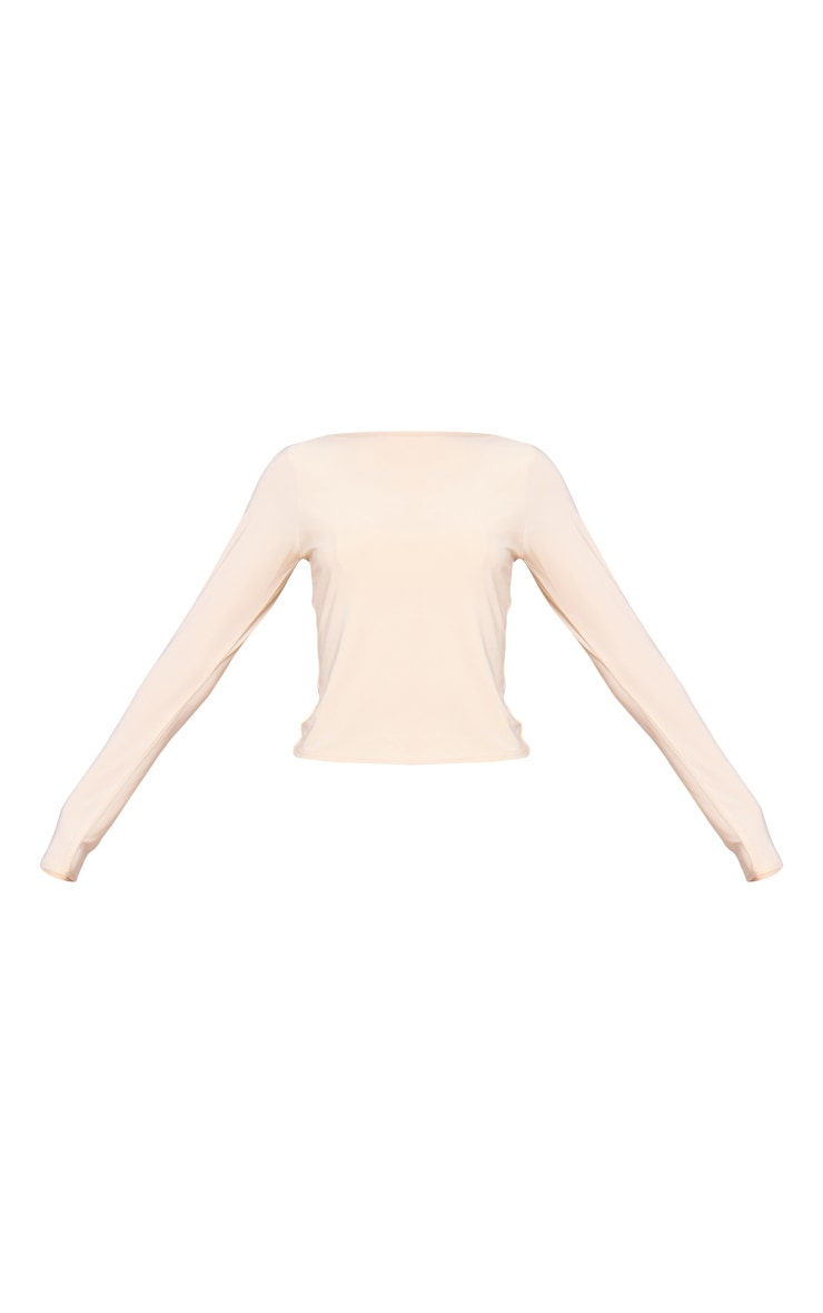Stone Basic Slinky Long Sleeve Boatneck Top image 5