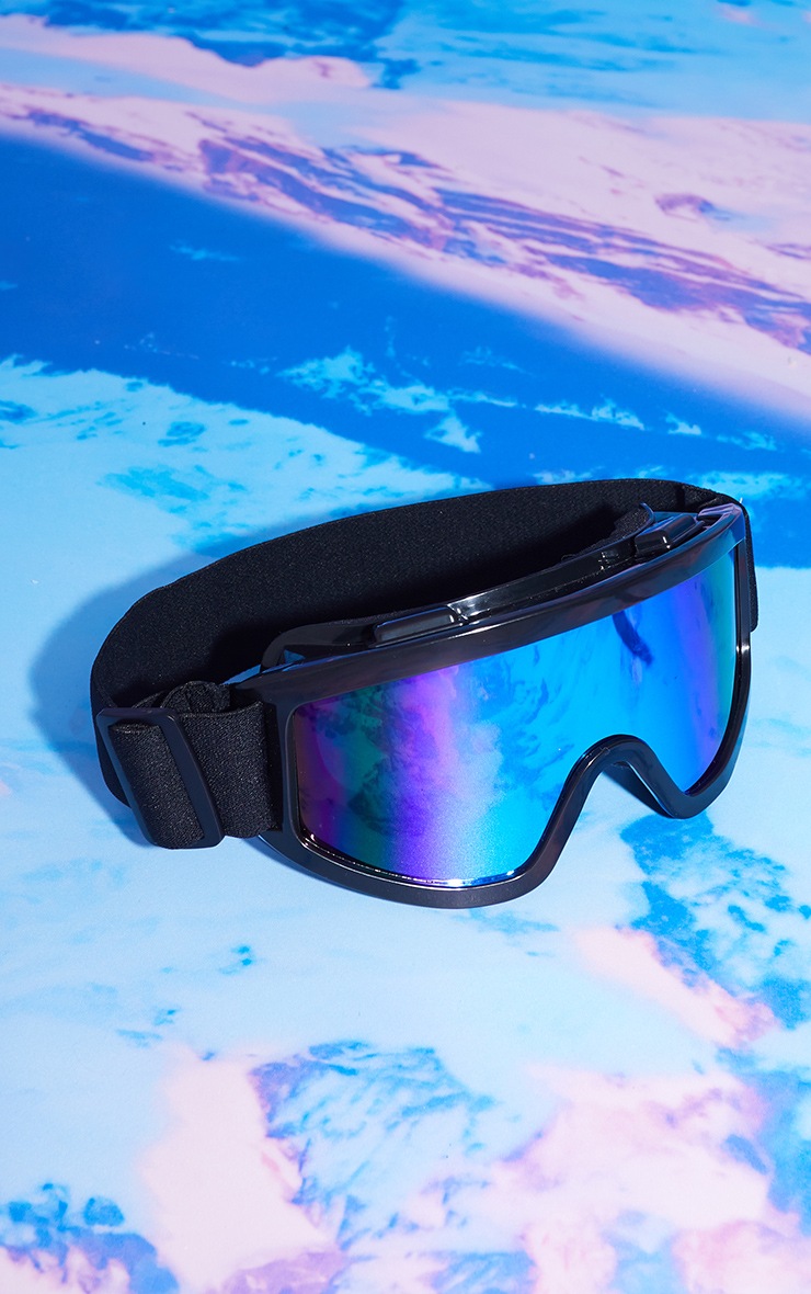 Black Rose Gold Chrome Lens Ski Goggles