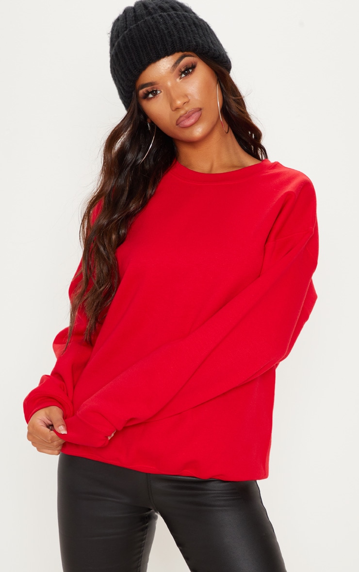 Sweat oversize rouge classique