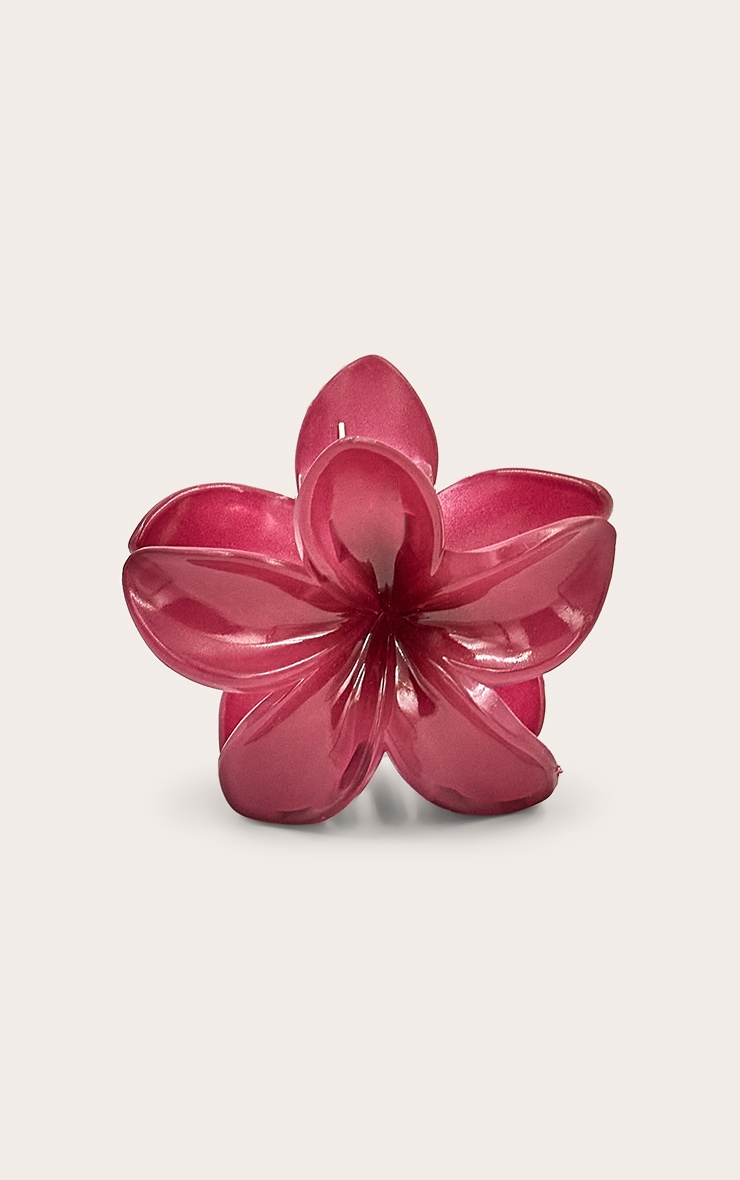 Magenta Hibiscus Flower Hair Clip image 2