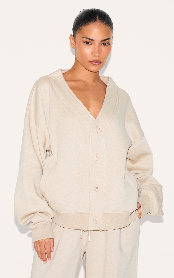 Petite Sweat Gris Chiné À Boutons Et Poches Sur Les Côtés | Petite | PLT FR