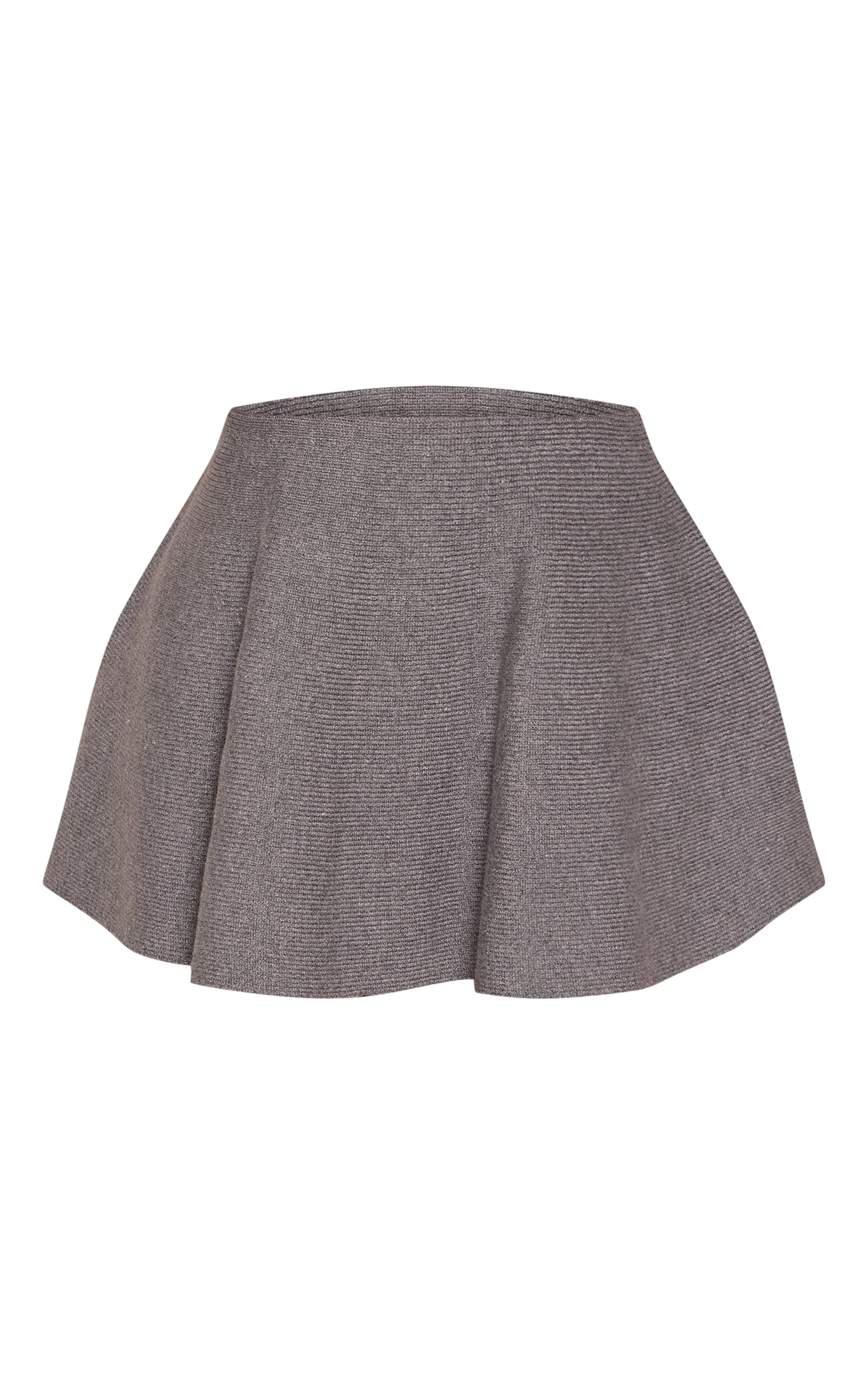 Petite Grey Marl Ribbed Knit Flowy Mini Skirt image 6
