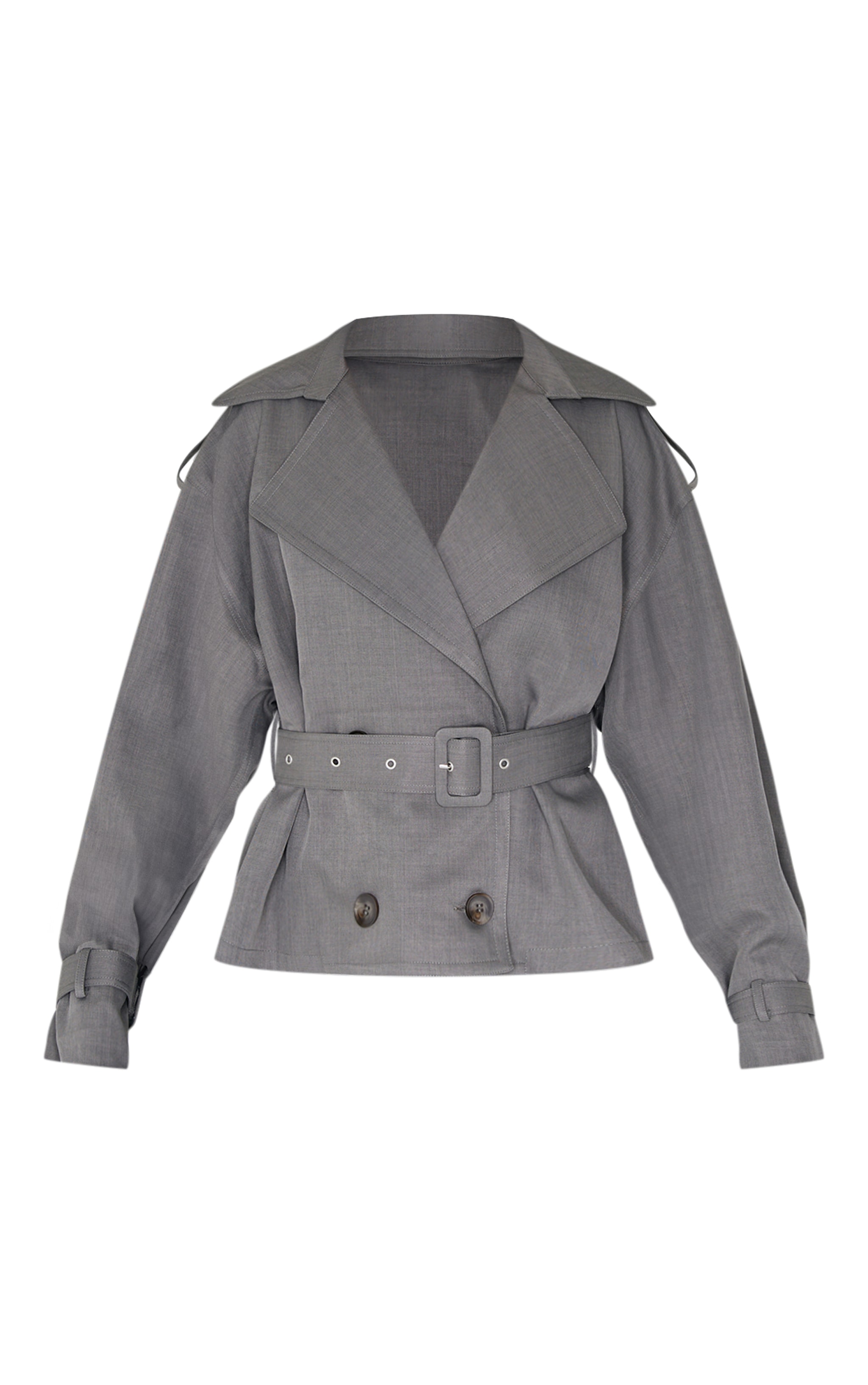 Grey Classic Grazer Length Trench Coat image 5